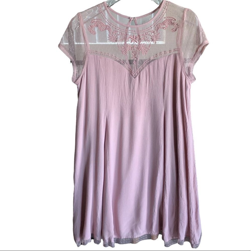 Trixxi Trapeze Lace Embroidered Dress